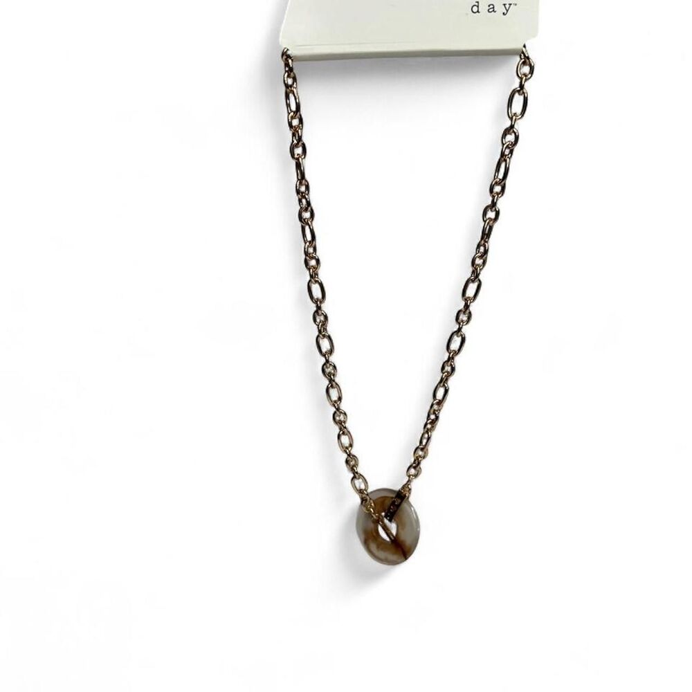 A New Day brown & faux gold pendant necklace